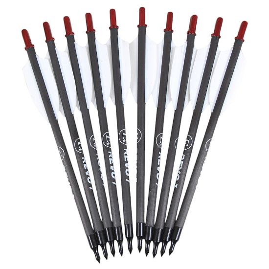 Carbon Ersatzpfeile REVO7 Armbrust 30–90 lbs – 10 Stück leicht
