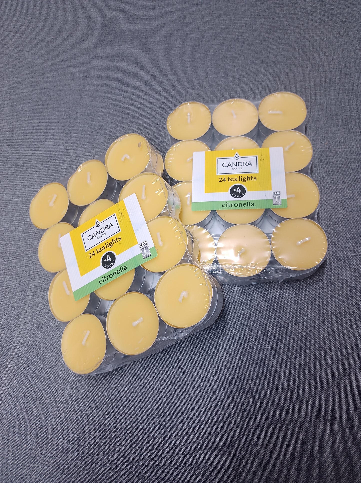24x Citronella Duft-Teelichter – 4 Stunden Schutz & Frische pro Kerze