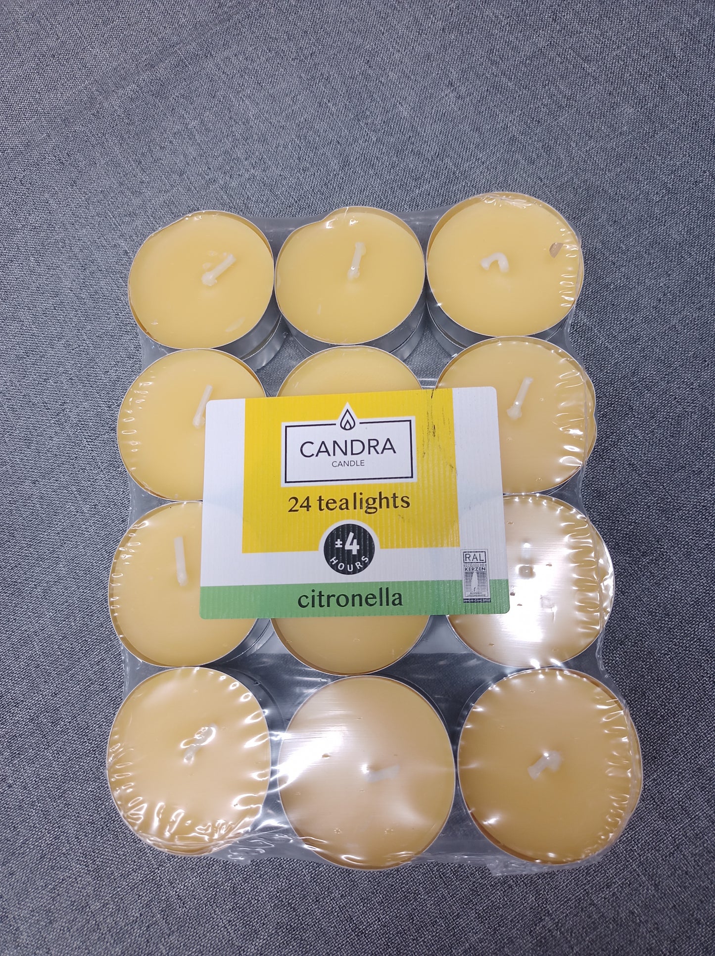 24x Citronella Duft-Teelichter – 4 Stunden Schutz & Frische pro Kerze