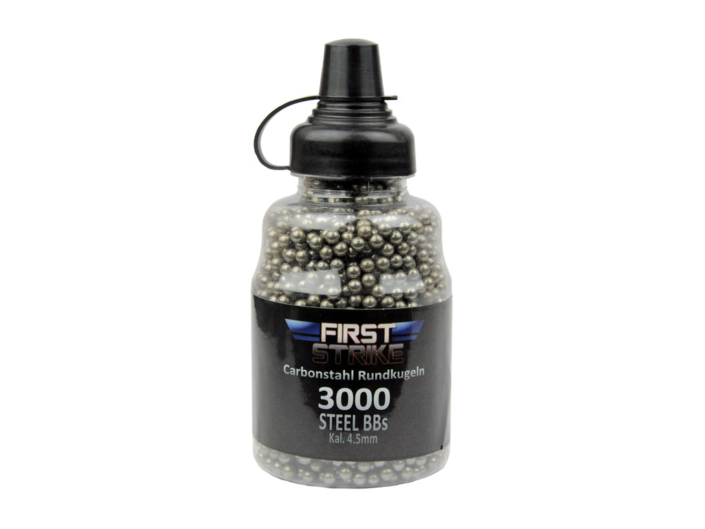 First Strike Stahlrundkugeln 4,5 mm – 3.000 Stück BBs – Airgun / Stahlkugeln