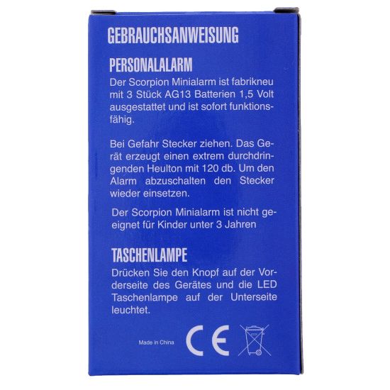Scorpion Mini Personalalarm 120 db Selbstschutz