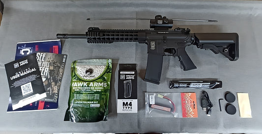 Specna Arms SA-F02 FLEX  schwarz <0,5joule Einsteiger-Set – Ready to Play