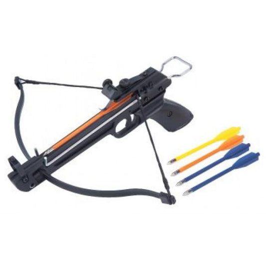 Pistolenarmbrust NATTER – 50 lbs mit Spannhilfe & 5 Pfeilen